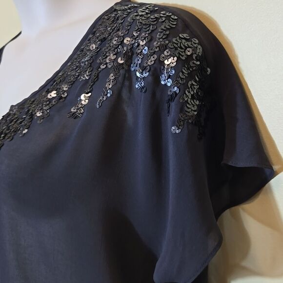 Express Y2K Sheer Sequin Top New Year's Party - Picture 8 of 14